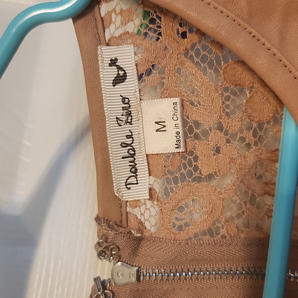 Double Zero faux leather peplum top - Picture 2 of 5